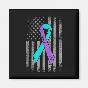 American Flag Suicide Prevention Awareness Ribbon Magnet