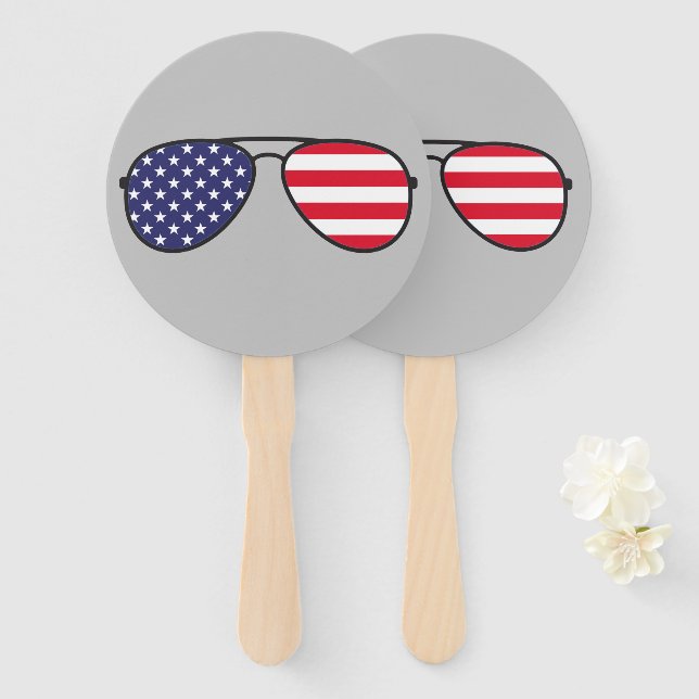 American Flag Sunglasses Fächer (Vorne und Hinten)