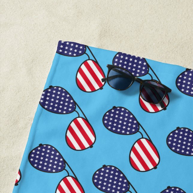 American Flag Sunglasses Strandtuch (Beispiel)