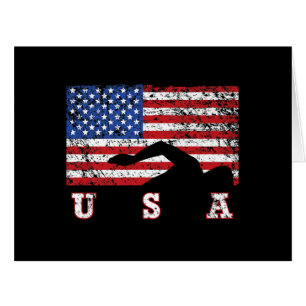 American Flag Swimming USA Gift Swim Team Premium