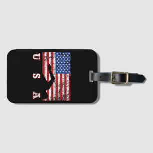 American Flag Swimming USA Gift Swim Team Premium Gepäckanhänger