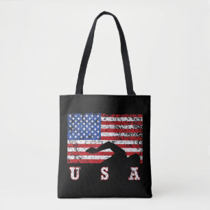 American Flag Swimming USA Gift Swim Team Premium Tasche