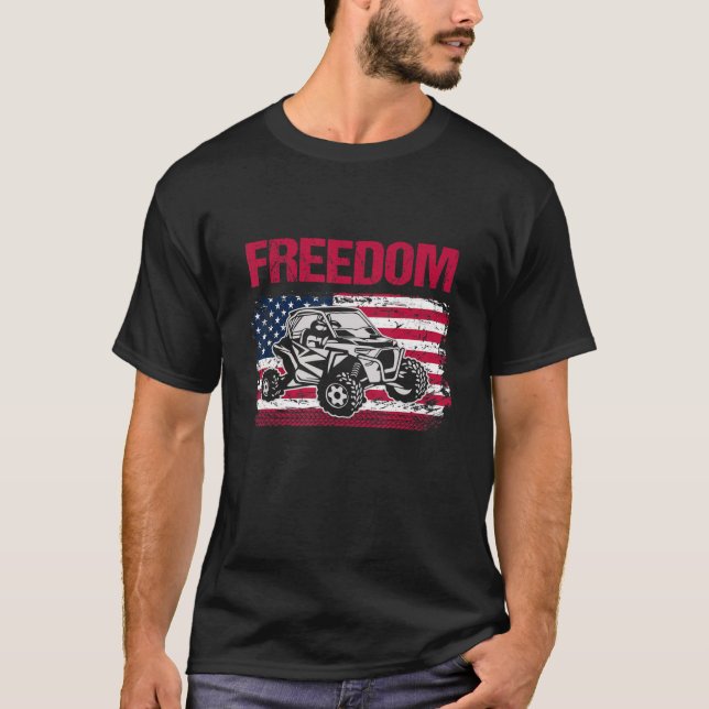 American Flag Sxs Utv Off Road Racing Outdoor T-Shirt (Vorderseite)