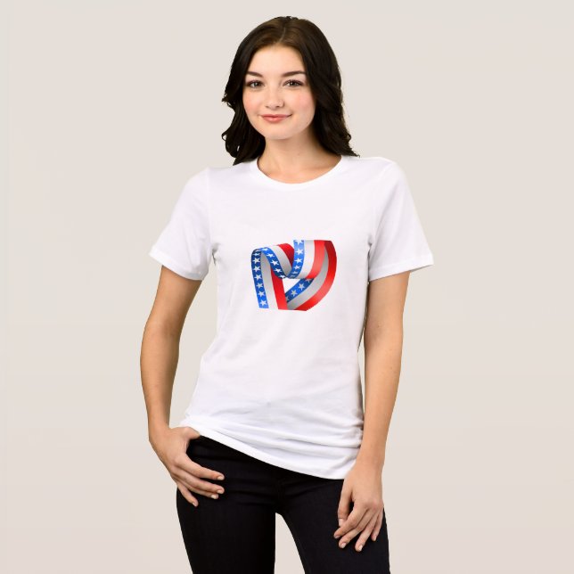 American Flag T_Shirt Tri-Blend Shirt (Vorderseite voll)