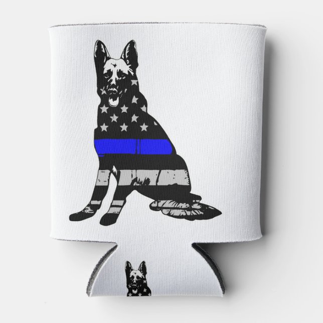 American Flag Thin Blue Line German Shepherd Dosenkühler (Vorderseite)