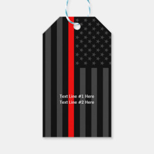 American Flag Thin Red Line Personalisiert auf ein Geschenkanhänger