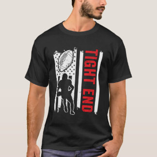 American Flag Tight End Football Player Position T T-Shirt