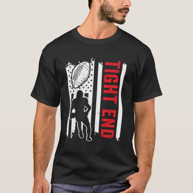 American Flag Tight End Football Player Position T T-Shirt (Vorderseite)