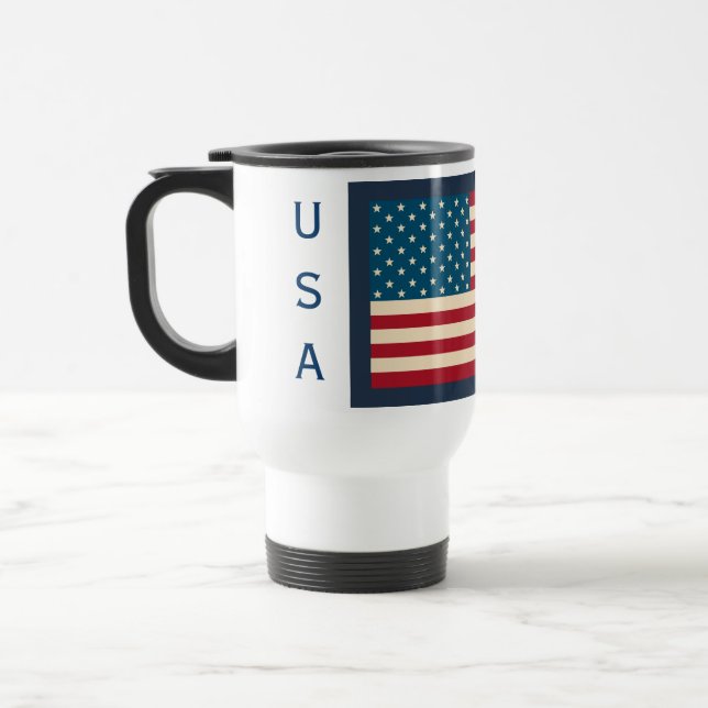 American Flag Travel Coffee Mug Geschenk Reisebecher (Links)