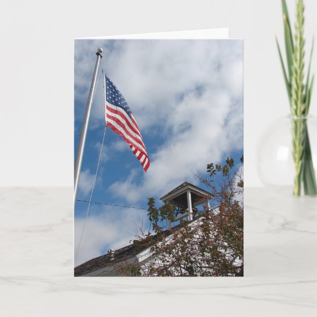 American Flag und One Room School Karte (Vorderseite)