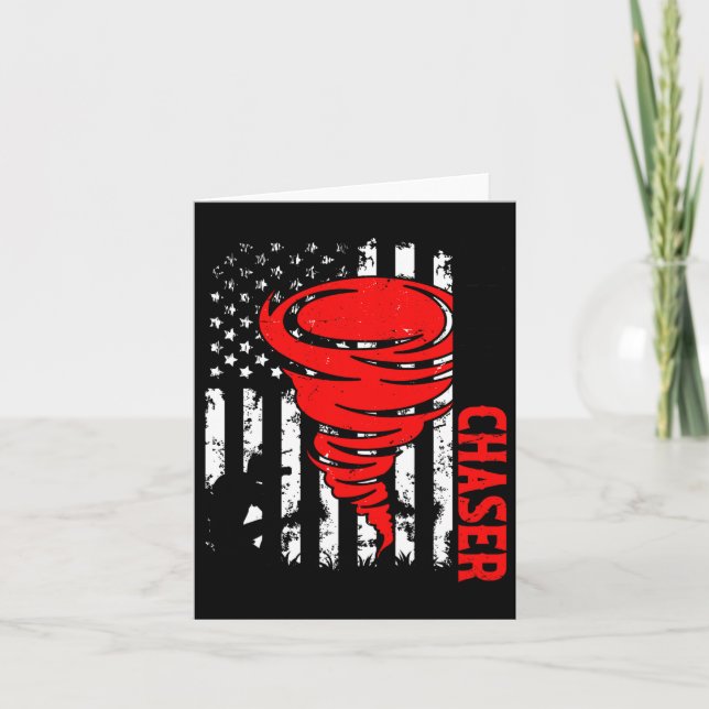American Flag United Staaten Tornado Storm Chaser  Karte (Vorderseite)