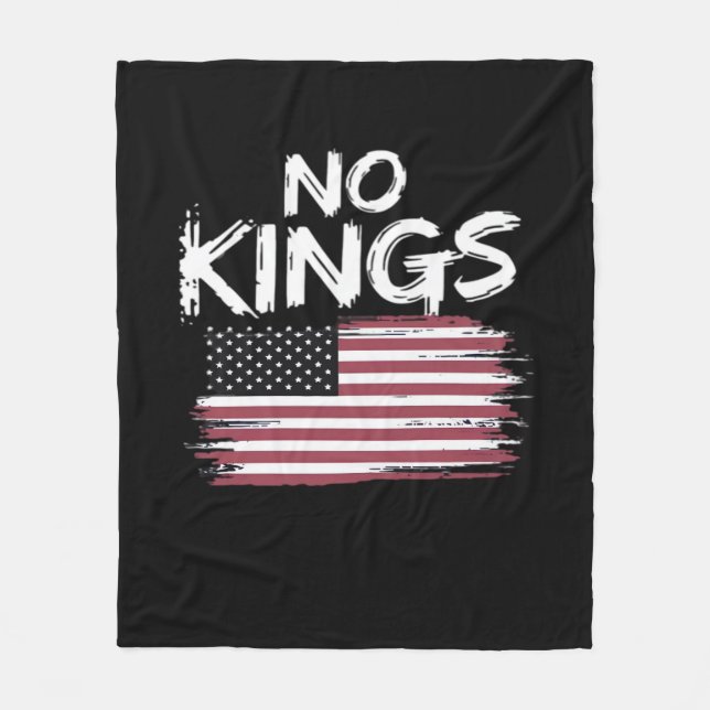 American Flag Upside Down Distress No Kings Long F Fleecedecke (Vorderseite)