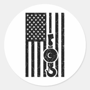 AMERICAN FLAG US FLAG Kraner-Schleppwagen Runder Aufkleber