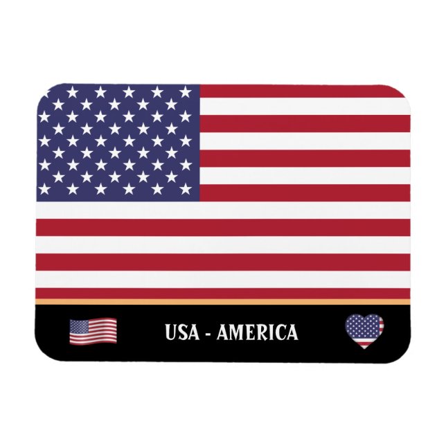 American Flag & USA Country travel /Vereinigte Sta Magnet (Horizontal)