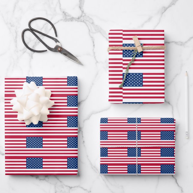 American Flag USA Geschenkpapier Set (Vorderseite)