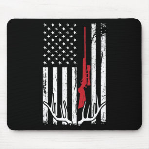 American Flag USA Hunter Hunt Fun Junting Apparel Mousepad