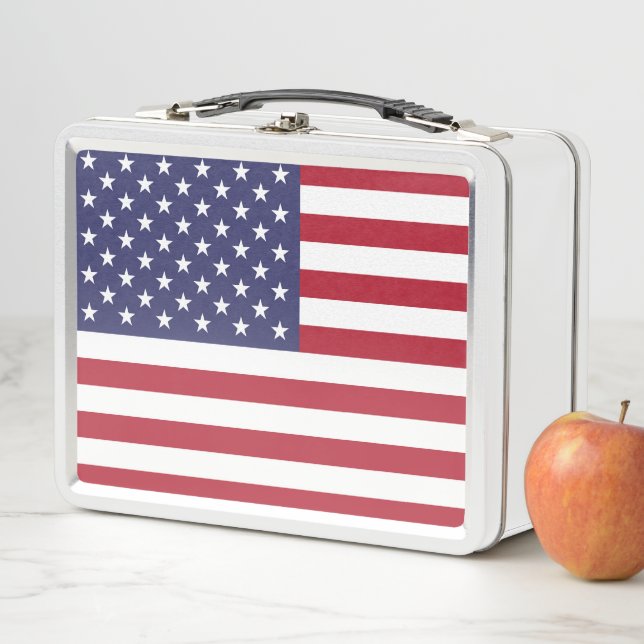 American Flag USA Independence Patriotic Metall Brotdose (Beispiel)