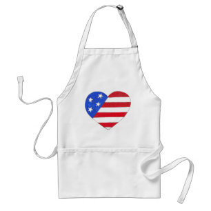 American Flag USA Patriotic 4. Juli Heart Liebe Schürze