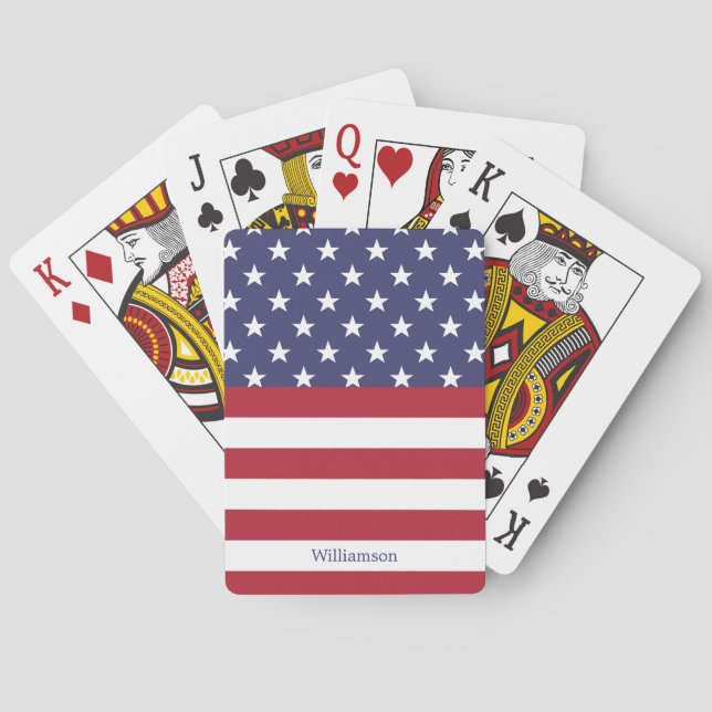American Flag USA Patriotic Stars Name Spielkarten (Rückseite)