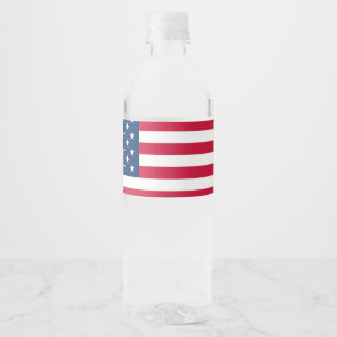 American Flag USA Patriotic Water Bottle Étiquette
