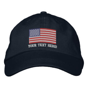 American Flag USA Personalize it! Große Stickerei Bestickte Kappe