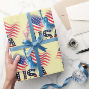 American Flag USA Statue of Liberty, 4. Juli Geschenkpapier