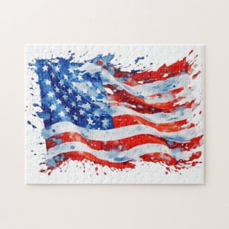 American Flag USA Watercolor 4. Juli