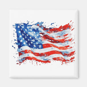 American Flag USA Watercolor 4. Juli Magnet