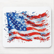 American Flag USA Watercolor 4. Juli