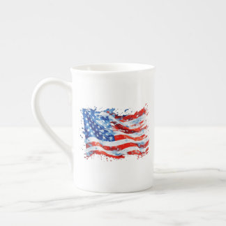 American Flag USA Watercolor 4. Juli Prozellantasse