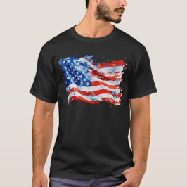 American Flag USA Watercolor 4. Juli T-Shirt