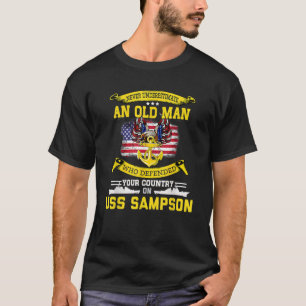 American Flag USS Sampson DDG 102 Destroyer T Shir T-Shirt