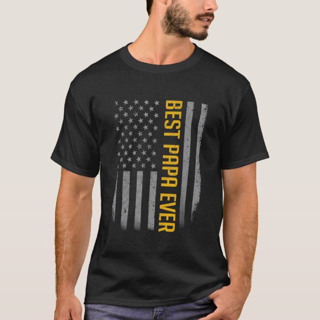 American Flag Vater für Papa Eva T-Shirt (Vorderseite)