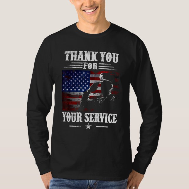 American Flag Veteran Day  Thank You Veterans  Vin T-Shirt (Vorderseite)