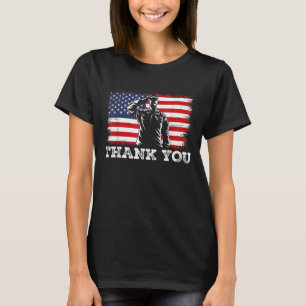 American Flag Vielen Dank Veterans Proud Veteran 4 T-Shirt