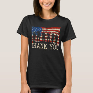 American Flag Vielen Dank Veterans Proud Veteran T T-Shirt