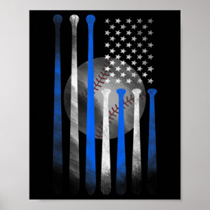 American Flag Vintag Baseball Flag Vater Mama Kid Poster