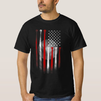 American Flag Vintag Baseball Flag Vater Mama T-Sh T-Shirt