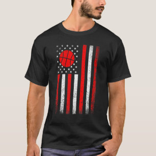 American Flag Vintag Basketball Flag Vater Mama Fu T-Shirt