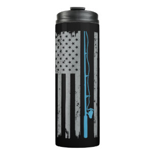 American Flag Vintag Fishing T Shirt Tren Thermosbecher