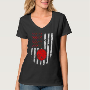 American Flag Volleyball Usa Patriotic Sport Lover T-Shirt