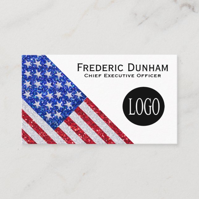 American Flag Votre logo Cartes de visite (Devant)