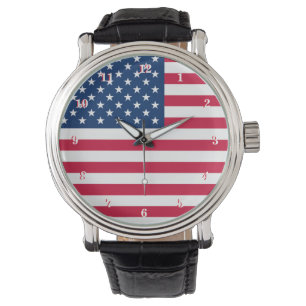 American Flag Watch Patriotic Armbanduhr