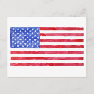 American Flag Watercolor Postkarte