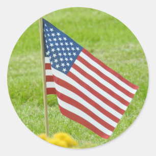 American Flag Wave Runder Aufkleber