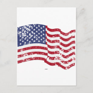 American Flag Waving - beängstigend Postkarte