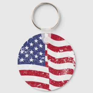 American Flag Waving - beängstigend Schlüsselanhänger