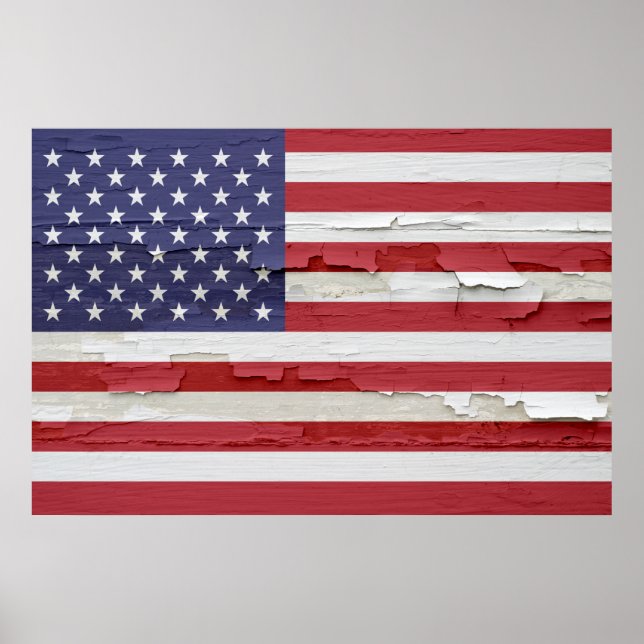 American Flag Weathered Paint Poster (Vorne)