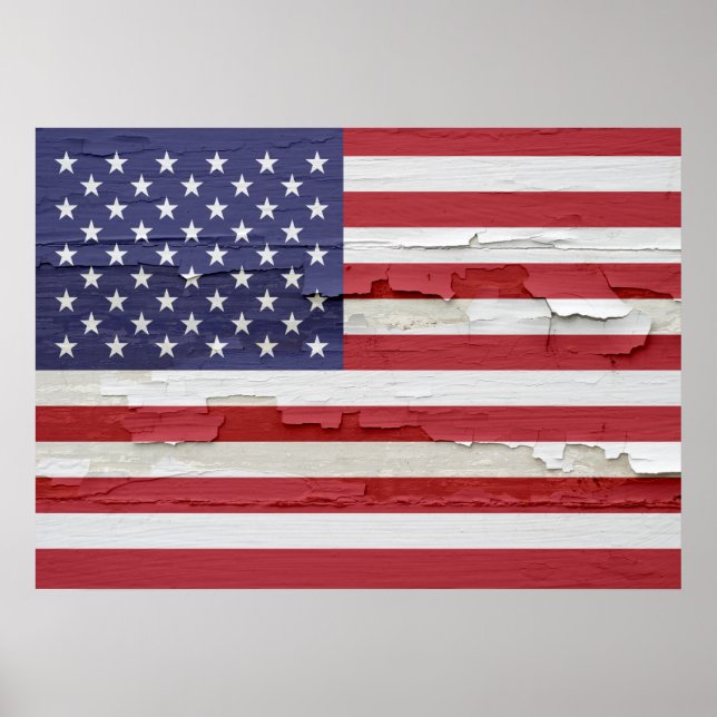 American Flag Weathered Poster (Vorne)