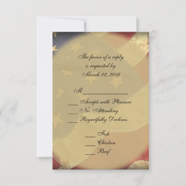 American Flag Wedding RSVP (Vorderseite)
